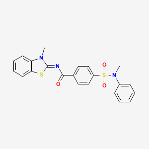 molecular formula C22H19N3O3S2 B2874998 N-(3-methyl-1,3-benzothiazol-2-ylidene)-4-[methyl(phenyl)sulfamoyl]benzamide CAS No. 391225-42-6