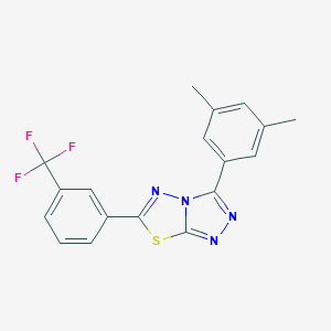 molecular formula C18H13F3N4S B287500 3-(3,5-Dimethylphenyl)-6-[3-(trifluoromethyl)phenyl][1,2,4]triazolo[3,4-b][1,3,4]thiadiazole 