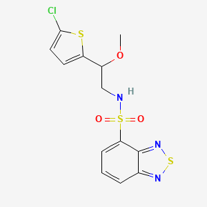 molecular formula C13H12ClN3O3S3 B2875000 N-(2-(5-chlorothiophen-2-yl)-2-methoxyethyl)benzo[c][1,2,5]thiadiazole-4-sulfonamide CAS No. 2034257-99-1