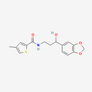 molecular formula C16H17NO4S B2875004 N-(3-(benzo[d][1,3]dioxol-5-yl)-3-hydroxypropyl)-4-methylthiophene-2-carboxamide CAS No. 1421456-78-1