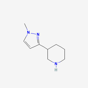 molecular formula C9H15N3 B2875006 3-(1-methyl-1H-pyrazol-3-yl)piperidine CAS No. 1367977-59-0