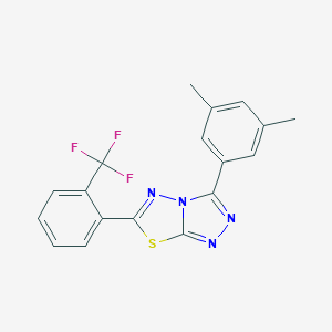 molecular formula C18H13F3N4S B287501 3-(3,5-Dimethylphenyl)-6-[2-(trifluoromethyl)phenyl][1,2,4]triazolo[3,4-b][1,3,4]thiadiazole 