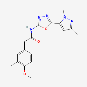 N-(5-(1,3-dimethyl-1H-pyrazol-5-yl)-1,3,4-oxadiazol-2-yl)-2-(4-methoxy-3-methylphenyl)acetamide