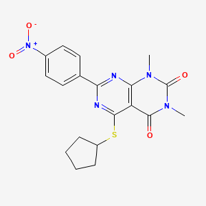 5-Cyclopentylsulfanyl-1,3-dimethyl-7-(4-nitrophenyl)pyrimido[4,5-d]pyrimidine-2,4-dione