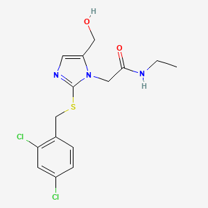 2-(2-((2,4-dichlorobenzyl)thio)-5-(hydroxymethyl)-1H-imidazol-1-yl)-N-ethylacetamide