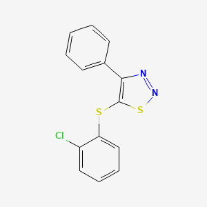 molecular formula C14H9ClN2S2 B2875020 2-Chlorophenyl 4-phenyl-1,2,3-thiadiazol-5-yl sulfide CAS No. 338398-42-8