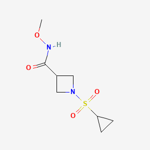 molecular formula C8H14N2O4S B2875031 1-(cyclopropylsulfonyl)-N-methoxyazetidine-3-carboxamide CAS No. 1428371-64-5