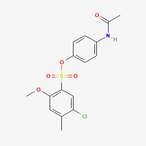 molecular formula C16H16ClNO5S B2875045 4-(Acetylamino)phenyl 5-chloro-2-methoxy-4-methylbenzenesulfonate CAS No. 1018054-67-5