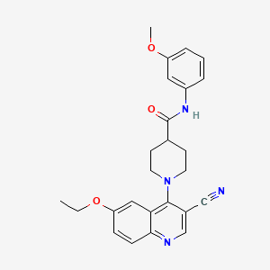 molecular formula C25H26N4O3 B2875049 1-(3-cyano-6-ethoxyquinolin-4-yl)-N-(3-methoxyphenyl)piperidine-4-carboxamide CAS No. 1226455-60-2