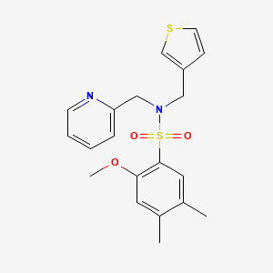 2-methoxy-4,5-dimethyl-N-(pyridin-2-ylmethyl)-N-(thiophen-3-ylmethyl)benzenesulfonamide