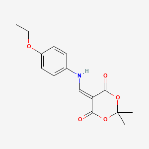 molecular formula C15H17NO5 B2875056 5-{[(4-Ethoxyphenyl)amino]methylidene}-2,2-dimethyl-1,3-dioxane-4,6-dione CAS No. 370849-74-4