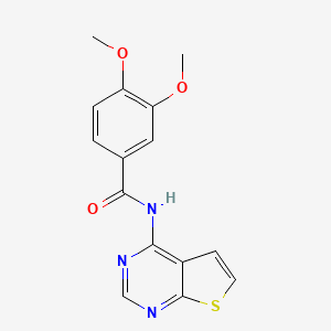 molecular formula C15H13N3O3S B2875061 3,4-二甲氧基-N-(噻吩并[2,3-d]嘧啶-4-基)苯甲酰胺 CAS No. 1004052-84-9
