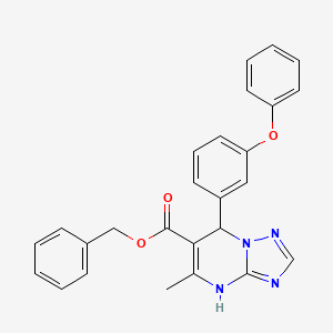 molecular formula C26H22N4O3 B2875063 Benzyl 5-methyl-7-(3-phenoxyphenyl)-4,7-dihydro-[1,2,4]triazolo[1,5-a]pyrimidine-6-carboxylate CAS No. 941943-50-6