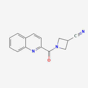 molecular formula C14H11N3O B2875066 1-(Quinoline-2-carbonyl)azetidine-3-carbonitrile CAS No. 2034376-71-9