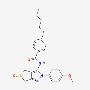 molecular formula C23H25N3O4S B2875087 4-butoxy-N-(2-(4-methoxyphenyl)-5-oxido-4,6-dihydro-2H-thieno[3,4-c]pyrazol-3-yl)benzamide CAS No. 958717-01-6