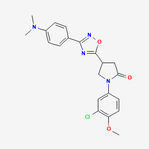 molecular formula C21H21ClN4O3 B2875096 1-(3-Chloro-4-methoxyphenyl)-4-(3-(4-(dimethylamino)phenyl)-1,2,4-oxadiazol-5-yl)pyrrolidin-2-one CAS No. 941893-31-8