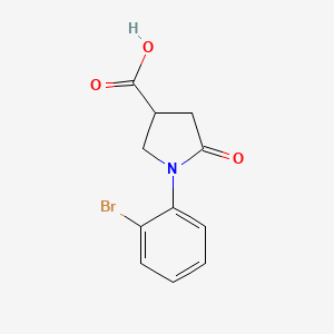 molecular formula C11H10BrNO3 B2875097 1-(2-溴苯基)-5-氧代吡咯烷-3-羧酸 CAS No. 923130-78-3