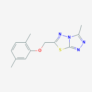 molecular formula C13H14N4OS B287510 2,5-Dimethylphenyl(3-methyl[1,2,4]triazolo[3,4-b][1,3,4]thiadiazol-6-yl)methylether 