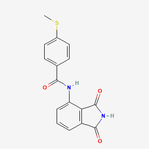 molecular formula C16H12N2O3S B2875106 N-(1,3-二氧代异吲哚-4-基)-4-甲基硫代苯甲酰胺 CAS No. 896351-47-6