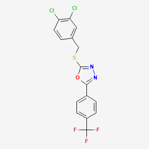 2-[(3,4-Dichlorobenzyl)sulfanyl]-5-[4-(trifluoromethyl)phenyl]-1,3,4-oxadiazole