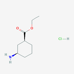 molecular formula C9H18ClNO2 B2875112 Ethyl (1S,3R)-3-aminocyclohexane-1-carboxylate hydrochloride CAS No. 937059-62-6