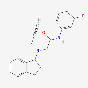 2-[(2,3-dihydro-1H-inden-1-yl)(prop-2-yn-1-yl)amino]-N-(3-fluorophenyl)acetamide