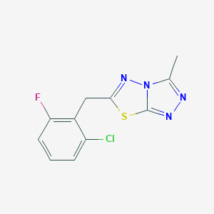 molecular formula C11H8ClFN4S B287514 6-(2-Chloro-6-fluorobenzyl)-3-methyl[1,2,4]triazolo[3,4-b][1,3,4]thiadiazole 
