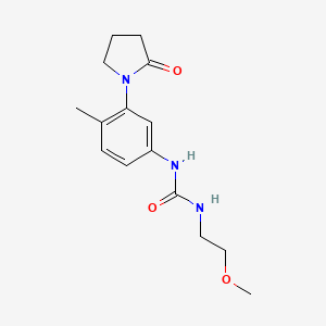 molecular formula C15H21N3O3 B2875140 1-(2-甲氧基乙基)-3-(4-甲基-3-(2-氧代吡咯烷-1-基)苯基)脲 CAS No. 1211280-65-7