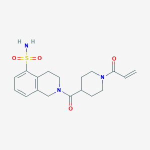 2-(1-Prop-2-enoylpiperidine-4-carbonyl)-3,4-dihydro-1H-isoquinoline-5-sulfonamide