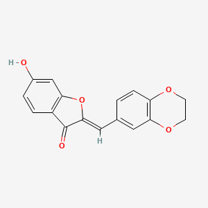 (2Z)-2-(2,3-dihydro-1,4-benzodioxin-6-ylmethylidene)-6-hydroxy-1-benzofuran-3(2H)-one