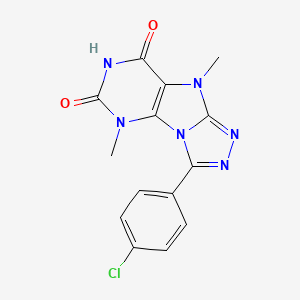 molecular formula C14H11ClN6O2 B2875157 3-(4-氯苯基)-5,9-二甲基-5H-[1,2,4]三唑并[4,3-e]嘌呤-6,8(7H,9H)-二酮 CAS No. 921803-20-5