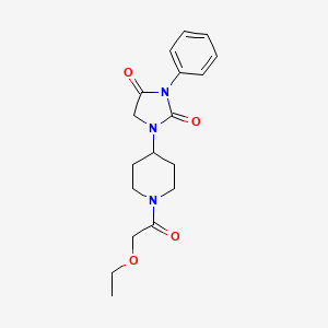molecular formula C18H23N3O4 B2875162 1-(1-(2-Ethoxyacetyl)piperidin-4-yl)-3-phenylimidazolidine-2,4-dione CAS No. 2034331-17-2