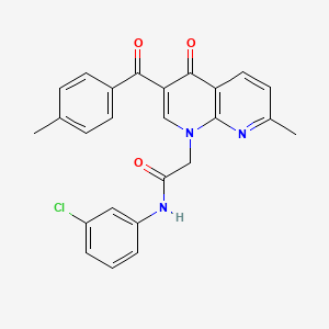 molecular formula C25H20ClN3O3 B2875165 N-(3-氯苯基)-2-(7-甲基-3-(4-甲基苯甲酰)-4-氧代-1,8-萘啶-1(4H)-基)乙酰胺 CAS No. 894907-82-5