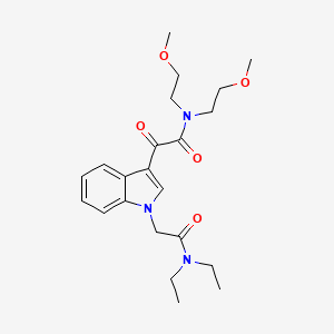 molecular formula C22H31N3O5 B2875171 2-[1-[2-(diethylamino)-2-oxoethyl]indol-3-yl]-N,N-bis(2-methoxyethyl)-2-oxoacetamide CAS No. 872843-45-3