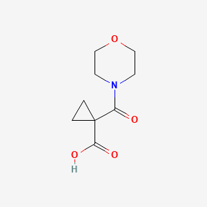 molecular formula C9H13NO4 B2875172 1-(Morpholine-4-carbonyl)cyclopropane-1-carboxylic acid CAS No. 1229623-90-8