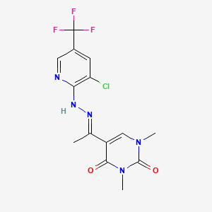 5-{2-[3-chloro-5-(trifluoromethyl)-2-pyridinyl]ethanehydrazonoyl}-1,3-dimethyl-2,4(1H,3H)-pyrimidinedione