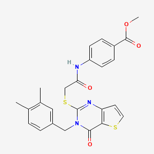 Methyl 4-[({[3-(3,4-dimethylbenzyl)-4-oxo-3,4-dihydrothieno[3,2-d]pyrimidin-2-yl]sulfanyl}acetyl)amino]benzoate