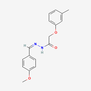 molecular formula C17H18N2O3 B2875180 (Z)-N'-(4-甲氧基苄叉)-2-(间甲苯氧基)乙酰肼 CAS No. 303065-07-8