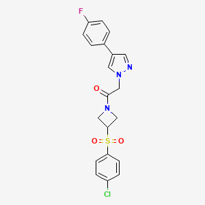 1-(3-((4-chlorophenyl)sulfonyl)azetidin-1-yl)-2-(4-(4-fluorophenyl)-1H-pyrazol-1-yl)ethanone
