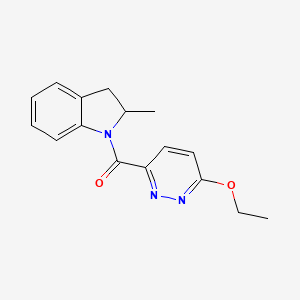 molecular formula C16H17N3O2 B2875183 (6-乙氧基哒嗪-3-基)(2-甲基吲哚啉-1-基)甲酮 CAS No. 1705804-58-5