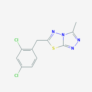 molecular formula C11H8Cl2N4S B287519 6-(2,4-Dichlorobenzyl)-3-methyl[1,2,4]triazolo[3,4-b][1,3,4]thiadiazole 