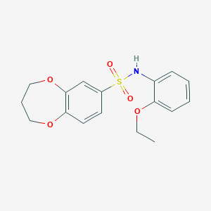 molecular formula C17H19NO5S B2875196 N-(2-ethoxyphenyl)-3,4-dihydro-2H-1,5-benzodioxepine-7-sulfonamide CAS No. 941881-12-5