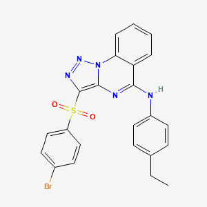 molecular formula C23H18BrN5O2S B2875198 3-[(4-溴苯基)磺酰基]-N-(4-乙基苯基)[1,2,3]三唑并[1,5-a]喹唑啉-5-胺 CAS No. 892273-32-4