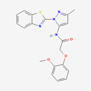 molecular formula C20H18N4O3S B2875207 N-(1-(苯并[d]噻唑-2-基)-3-甲基-1H-吡唑-5-基)-2-(2-甲氧基苯氧基)乙酰胺 CAS No. 1171711-53-7