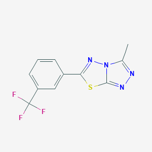 molecular formula C11H7F3N4S B287522 3-Methyl-6-[3-(trifluoromethyl)phenyl][1,2,4]triazolo[3,4-b][1,3,4]thiadiazole 