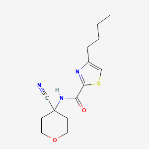 molecular formula C14H19N3O2S B2875220 4-butyl-N-(4-cyanooxan-4-yl)-1,3-thiazole-2-carboxamide CAS No. 1797205-25-4