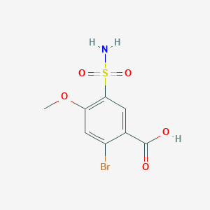 molecular formula C8H8BrNO5S B2875221 2-Bromo-4-methoxy-5-sulfamoylbenzoic acid CAS No. 2551119-13-0