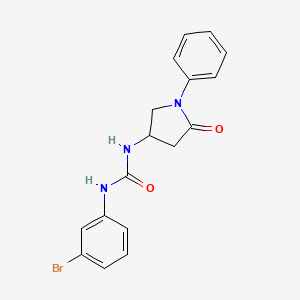 molecular formula C17H16BrN3O2 B2875224 1-(3-溴苯基)-3-(5-氧代-1-苯基吡咯烷-3-基)脲 CAS No. 894006-91-8
