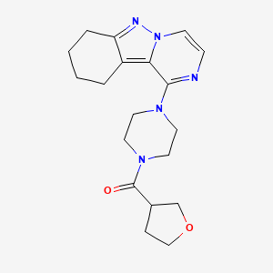 molecular formula C19H25N5O2 B2875225 (Tetrahydrofuran-3-yl)(4-(7,8,9,10-tetrahydropyrazino[1,2-b]indazol-1-yl)piperazin-1-yl)methanone CAS No. 2034445-70-8