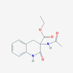 molecular formula C14H16N2O4 B2875226 Ethyl 3-acetamido-2-oxo-1,2,3,4-tetrahydroquinoline-3-carboxylate CAS No. 61548-64-9